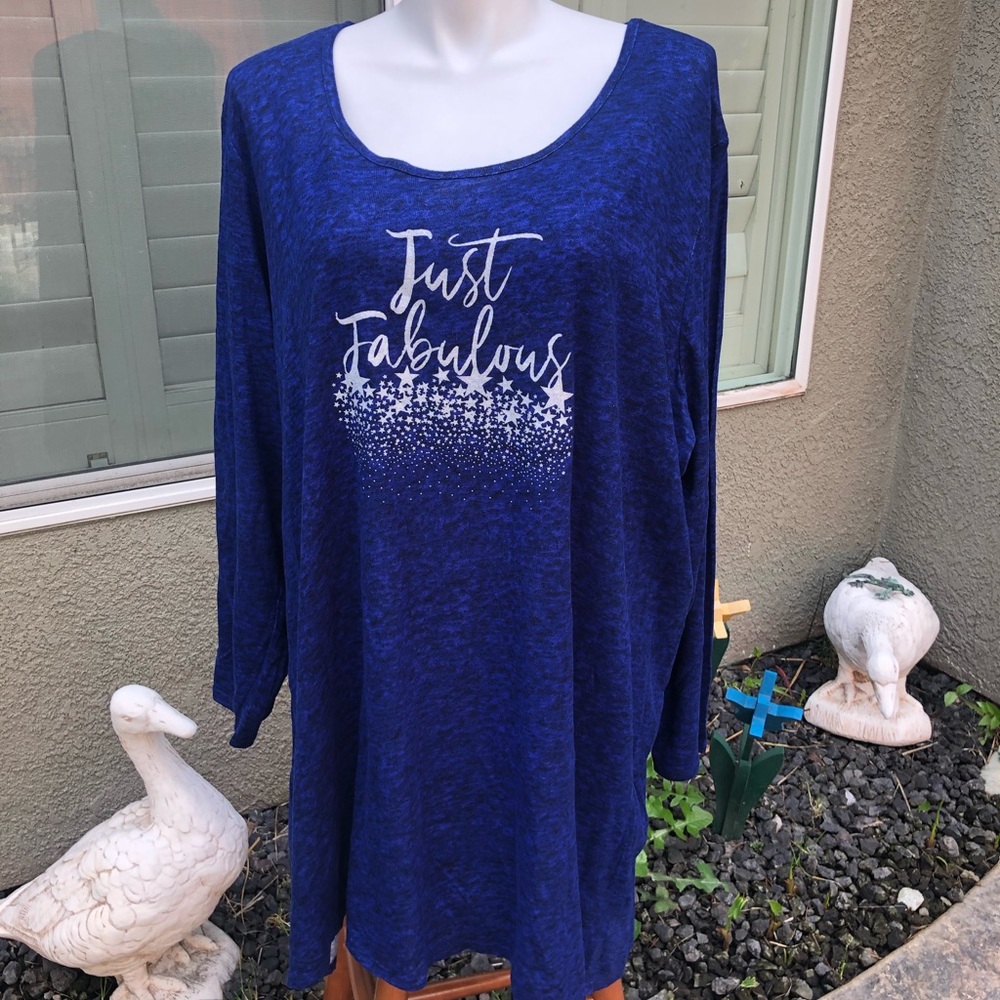 New Avenue Just Fabulous Blue Top Size 30/32